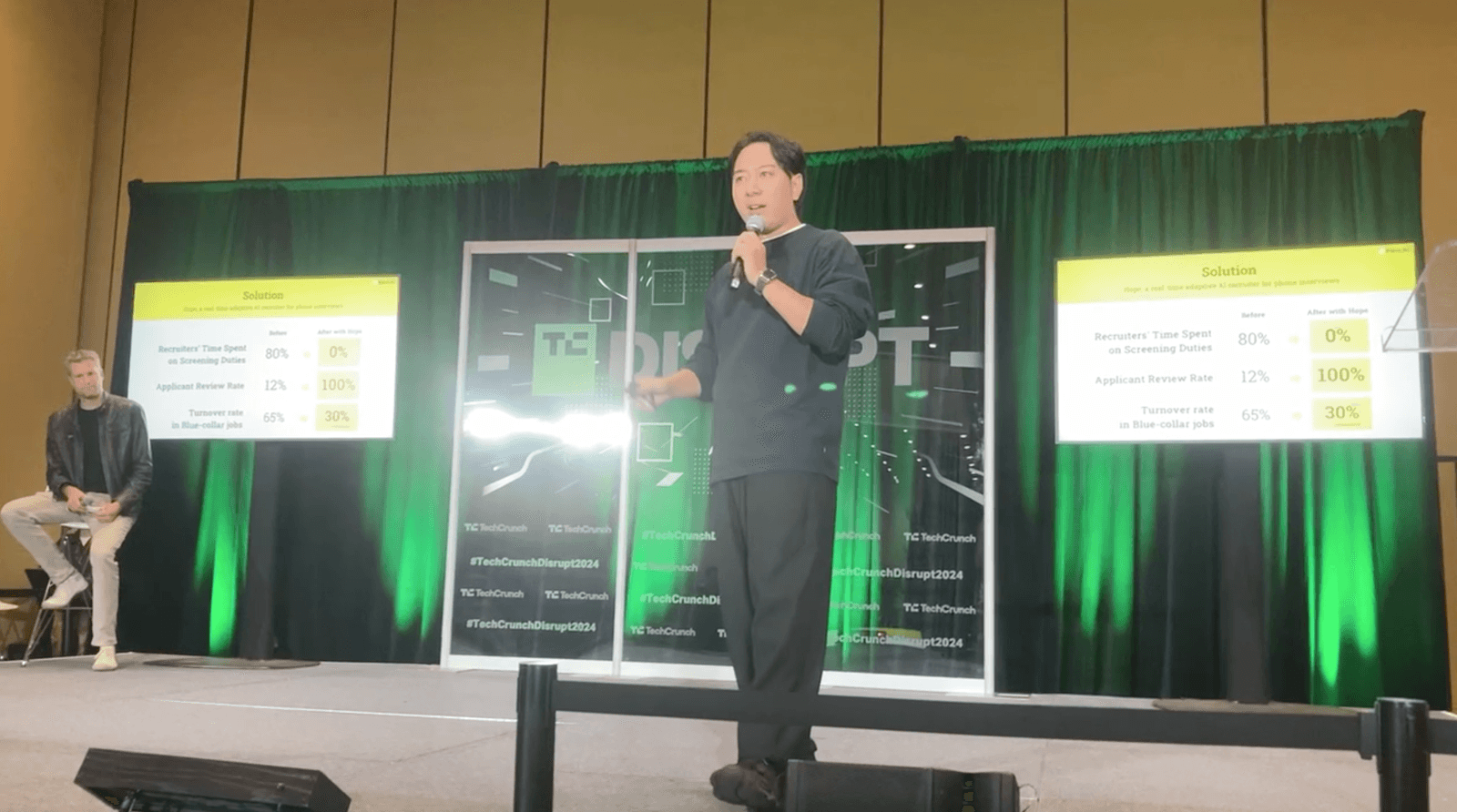 BlancAI CEO presenting at TechCrunch
