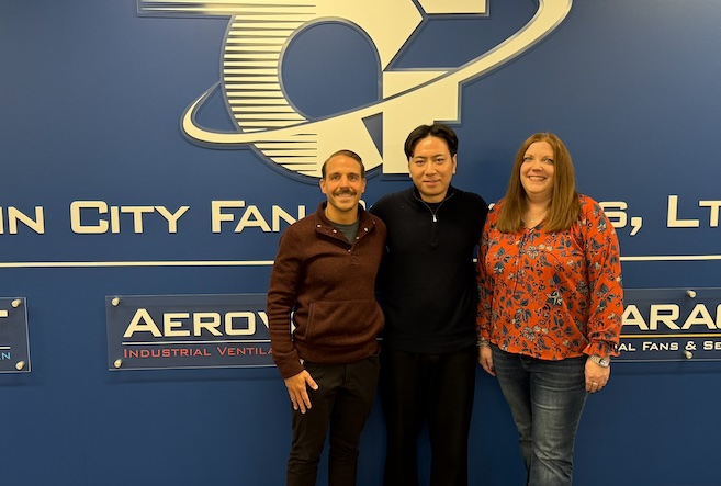Blucor team visiting Twin City Fan